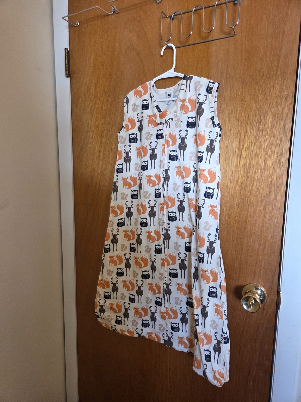 Sleeveless Animal Print Sleep Sack - Orange, Brown, Cream